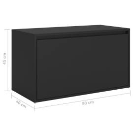 Bancă de hol, negru, 80x40x45 cm, pal, 8 image