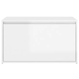 Banchetă pentru hol, alb extralucios, 80x40x45 cm, pal, 5 image