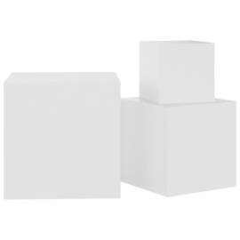 Măsuțe laterale, 3 buc., alb, pal, 8 image