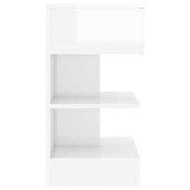 Noptiere, 2 buc., alb extralucios, 40x35x65 cm, 7 image