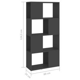 Bibliotecă/separator cameră, gri, 60x24x124,5 cm, pal, 7 image