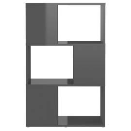Bibliotecă/separator cameră, gri extralucios, 60x24x94 cm pal, 5 image