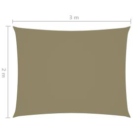 Pânză parasolar, bej, 2x3 m, țesătură oxford, dreptunghiular, 6 image