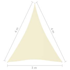 Pânză parasolar, crem, 3x4x4 m, țesătură oxford, triunghiular, 6 image