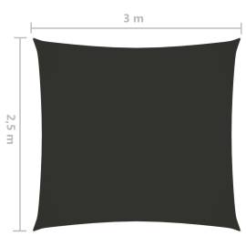 Parasolar, antracit, 2,5x3 m, țesătură oxford, dreptunghiular, 6 image