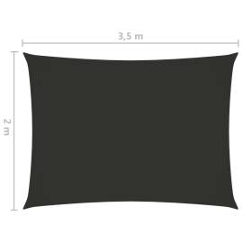 Parasolar, antracit, 2x3,5 m, țesătură oxford, dreptunghiular, 6 image