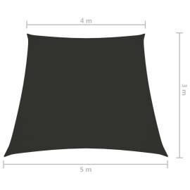 Parasolar, antracit, 4/5x3 m, țesătură oxford, trapez, 6 image