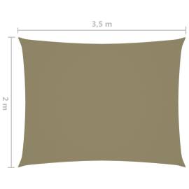 Parasolar, bej, 2x3,5 m, țesătură oxford, dreptunghiular, 6 image