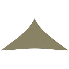 Parasolar, bej, 3x4x4 m, țesătură oxford, triunghiular, 3 image