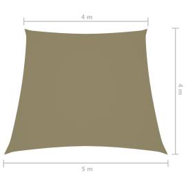 Parasolar, bej, 4/5x4 m, țesătură oxford, trapez, 6 image