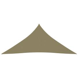 Parasolar, bej, 4x4x4 m, țesătură oxford, triunghiular, 3 image