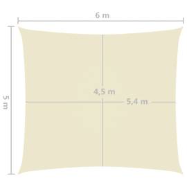 Parasolar, crem, 5x6 m, țesătură oxford, dreptunghiular, 6 image