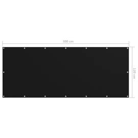 Paravan de balcon, negru, 120 x 300 cm, țesătură oxford, 5 image