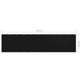 Paravan de balcon, negru, 120 x 500 cm, țesătură oxford, 5 image