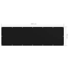 Paravan de balcon, negru, 90 x 300 cm, țesătură oxford, 5 image
