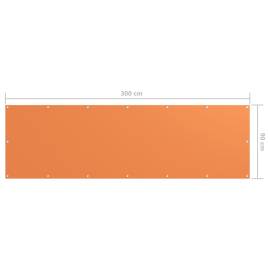 Paravan de balcon, portocaliu, 90 x 300 cm, țesătură oxford, 5 image