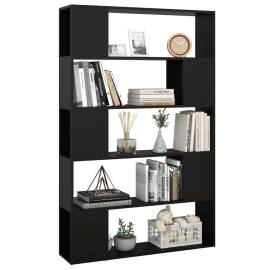 Bibliotecă/separator cameră, negru, 100x24x155 cm, pal, 3 image
