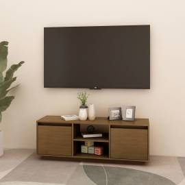 Comodă tv, maro miere, 110x30x40 cm, lemn masiv de pin, 3 image
