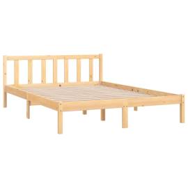 Cadru de pat, 140x200 cm, lemn de pin masiv, 3 image