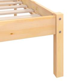 Cadru de pat, 140x200 cm, lemn de pin masiv, 8 image