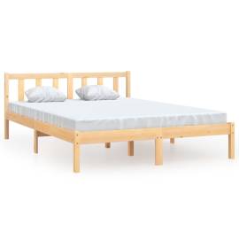 Cadru de pat, 160x200 cm, lemn de pin masiv, 2 image