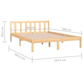 Cadru de pat, 160x200 cm, lemn de pin masiv, 9 image