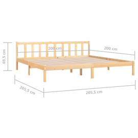 Cadru de pat, 200x200 cm, lemn masiv de pin, 9 image