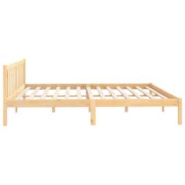 Cadru de pat, 200x200 cm, lemn masiv de pin, 5 image