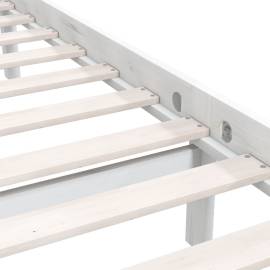 Cadru de pat, alb, 100x200 cm, lemn masiv de pin, 7 image