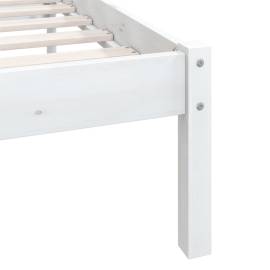 Cadru de pat, alb, 100x200 cm, lemn masiv de pin, 8 image