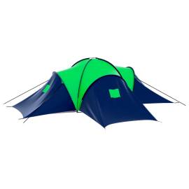 Cort camping din material textil, 9 persoane, albastru și verde, 5 image