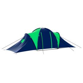 Cort camping din material textil, 9 persoane, albastru și verde, 4 image