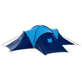 Cort camping textil, 9 persoane, albastru închis și albastru, 6 image