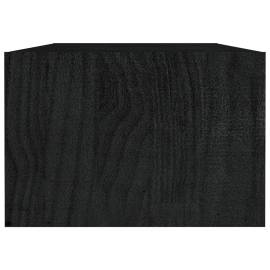 Măsuță de cafea, negru, 110x50x34 cm, lemn masiv de pin, 7 image