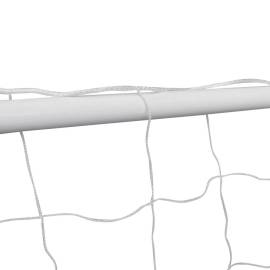 Poartă de fotbal cu plasă alb 182x61x122 cm oțel, 3 image