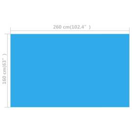 Prelată pentru piscină dreptunghiulară, 260 x 160 cm, pe albastru, 3 image