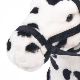 Cal de jucărie din pluș xxl, alb și negru, 3 image