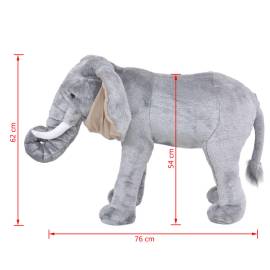 Elefant de jucărie din pluș, gri xxl, 5 image