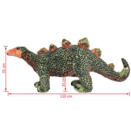 Jucărie de pluș dinozaur stegosaurus, verde și portocaliu xxl, 5 image