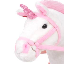 Jucărie unicorn din pluș alb și roz xxl, 3 image