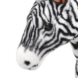 Zebră de jucărie din pluș xxl alb și negru, 3 image