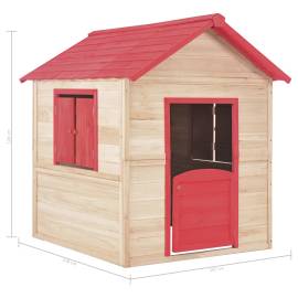 Căsuță de joacă pentru copii, roșu, lemn de brad, 9 image