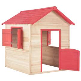 Căsuță de joacă pentru copii, roșu, lemn de brad, 3 image
