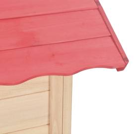 Căsuță de joacă pentru copii, roșu, lemn de brad, 8 image