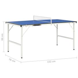 Masă de ping pong cu fileu, albastru, 152 x 76 x 66 cm, 10 image