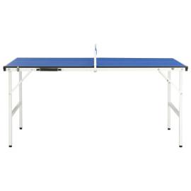 Masă de ping pong cu fileu, albastru, 152 x 76 x 66 cm, 3 image