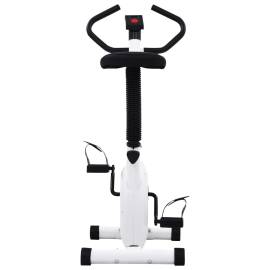 Bicicletă fitness cu curea de rezistență, alb, 5 image