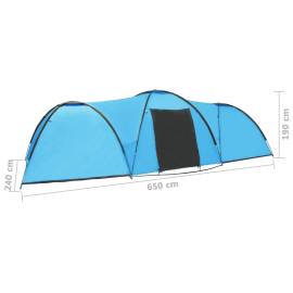 Cort camping tip iglu, 8 persoane, albastru, 650x240x190 cm, 9 image