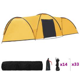 Cort camping tip iglu, 8 persoane, galben, 650 x 240 x 190 cm, 3 image
