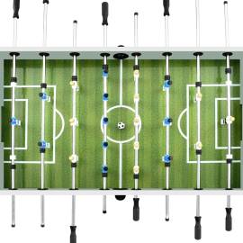 Masă de fotbal, alb, 140x74,5x87,5 cm, oțel, 60 kg, 8 image